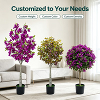 Bouganvillier Artificiel en Soie Imprimée Vibrante 120cm, Fleur en Papier en Pot Personnalisable pour Treillis de Jardin, Balcon, Décoration de Remise de Diplôme