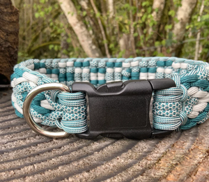 Accesorios para Mascotas, Collar Táctico Trenzado para Perro con Flechas en Movimiento, Hecho a Mano en Plata y Verde Azulado, con Hebilla de Liberación Rápida - Product Image 3