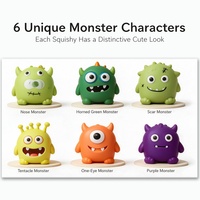 Ensemble de 6 jouets moelleux monstres mignons de couleur mate