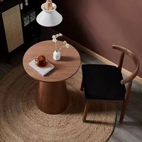 Table basse ronde moderne en bois massif avec piétement sur pied, table centrale de salon, mobilier de maison, vente en gros, fournisseurs OEM personnalisés