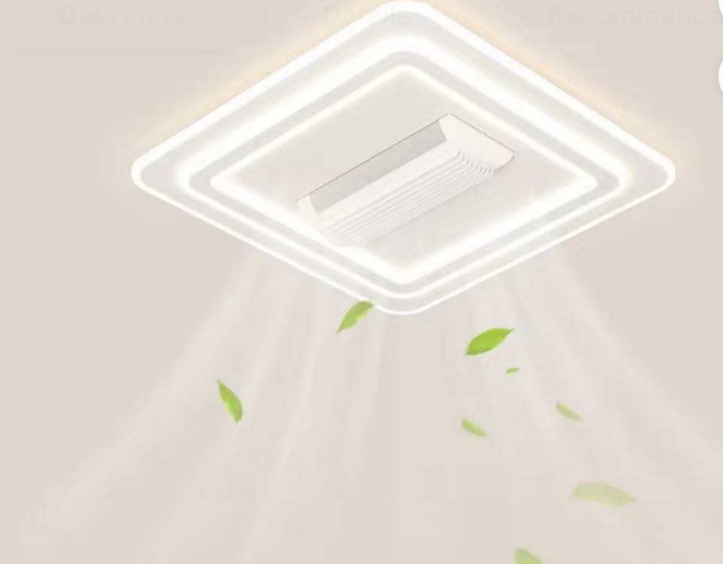 2024 New Bladeless Fan Light Integrated Ceiling LED Lamp for Hall, Dining Room, and Master Bedroom with Smart Voice Control