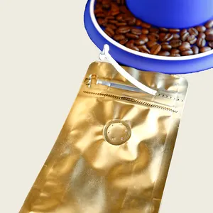 हॉट सेल्स कस्टम मुद्रित मायलर जिपलॉक बैग एलएलडीपीई प्लास्टिक एल्यूमिनियम फोइल खाद्य पैकेजिंग कॉफी किराना सुपरमार्केट वाल्व जिपर