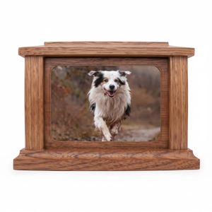 Urnes de crémation en bois faites à la main de Style américain de haute qualité pour les cendres de chat et de chien pour les funérailles d'animaux de compagnie Urnes funéraires en gros - Product Image 1