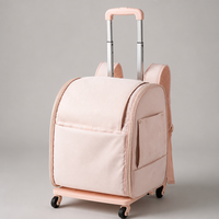 Sac à dos pour animaux de compagnie coréen avec roulettes, sac de transport pour chat et chien, tissu Oxford, base en ABS, bagage de voyage pour animaux de compagnie, convient aux animaux de 10 kg