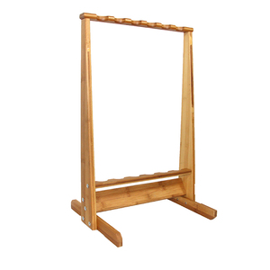 <span class=keywords><strong>Support</strong></span> en <span class=keywords><strong>bois</strong></span> pour 6 cannes à pêche, Installation facile - Product Image 1