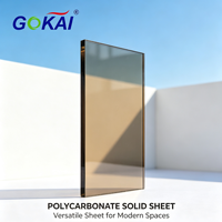 Plaque solide en polycarbonate transparent anti-impact et résistante aux UV pour carport, serre et toiture