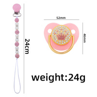 Ensemble de 2 Pièces Sans BPA Porte-Sucette en Silicone pour Bébé Chaîne & Sucette en Forme de Gourde Essentiel pour les Nourrissons