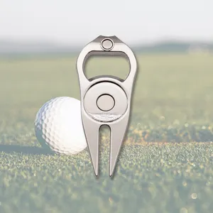 Outil de divot de golf personnalisé Clip de chapeau Marqueurs de balle Clip de chapeau Outil de divot de golf détachable magnétique personnalisé