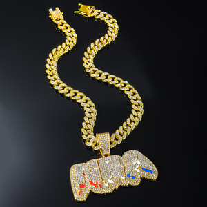 Colliers pendentifs en argent sterling N-ba avec diamants, style hip-hop, chaîne cubaine, bijoux pour hommes, cadeaux d'anniversaire, vente en gros d'usine - Product Image 3