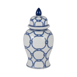 Vaso Decorativo in Ceramica con Motivo Blu per Soggiorno, Camera da Letto, Ufficio, Centrotavola, Arredamento Moderno per la Casa - Product Image 2