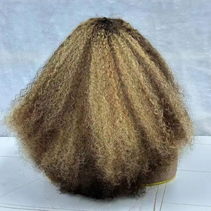 วิกผมหยิกฟู Letsfly Afro แบบเต็มศีรษะ 13x4 Lace Frontal ผมแท้ 100% สี 4/27 #   วิกผมบราซิล 99j แบบยาคิ 18 นิ้ว จัดส่งเร็ว ขายส่ง - Product Image 2