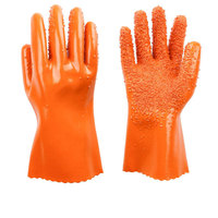 Gants en PVC rouge personnalisés de qualité industrielle Gants de travail manuel longs et résistants aux produits chimiques en PVC à l'huile antidérapants