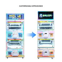 Machine d'arcade de pêche de poupées pour parc d'attractions, 4 joueurs, mini-grue à griffes pour la chasse aux jouets, avec récompenses pour enfants