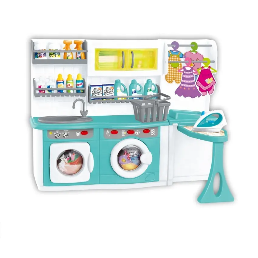 Mainan fungsi kerja nyata mode baru mesin cuci elektrik anak-anak mainan Set cucian permainan pura-pura