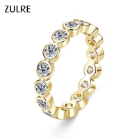 Nouvelle bague de mode en forme de bulle, sertie clos, cadeau de mariage ou d'anniversaire, bague en moissanite de 3 mm, bague éternité empilable pour femme