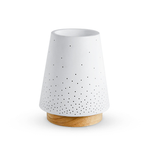Fabbrica di ceramica di Design essenziale bruciatore a cera elettrico a cera termofusione Aroma lampada diffusore con Base in legno - Product Image 5