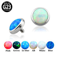Ancre cutanée haut Piercing G23 titane 16G/ 18G fileté à l'intérieur bijoux cristal opale dôme bijoux accessoires