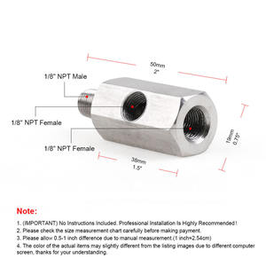 Connecteur de turbocompresseur en acier inoxydable 1/8\" NPT, pièces de modification automobile transfrontalières, connecteur de capteur de pression d'huile, vente chaude - Product Image 2