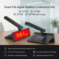 Unidad de Conferencia Digital Completa para Escritorio con Placa Electrónica, Grabación en Tarjeta SD Opcional, Votación, Registro y Seguimiento por Cámara para Reuniones
