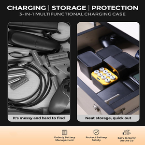 <b>Rechargeable</b> <b>AA</b> <b>Lithium</b> <b>Batteries</b> Charger 3600mWh 8 Pack 8-Slot Storage Box 1.5V 2A Output - Product Image 2