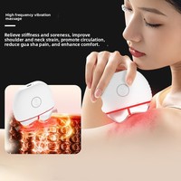 Masseur électrique vibrant chauffant pour le visage, le cou et le corps avec lumière colorée, compresse froide et chaude, et fonction de raclage