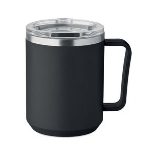Mug à café promotionnel personnalisé avec logo, écologique, 400 ml, en acier inoxydable, avec couvercle jetable en PP et couvercle coulissant pour la boisson - Product Image 1