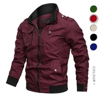 Veste bomber en coton pour homme, coupe-vent d'automne, veste de pilote, veste cargo, vêtements pour homme