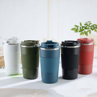Gobelet de voyage personnalisé en acier inoxydable de 380 ml et 510 ml avec manchon en silicone antidérapant, tasse à café à double paroi pour le bureau, la voiture, les voyages en plein air