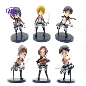 6 unids/set colección adornos Attack on Titan figuras Eren Mikasa juguetes figura Anime - Product Image 2