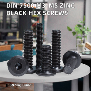 Vis autotaraudeuses en acier galvanisé zingué M3 M4 M5 à tête fraisée hexagonale, longueur 12 mm, système métrique DIN 7500 - Product Image 3