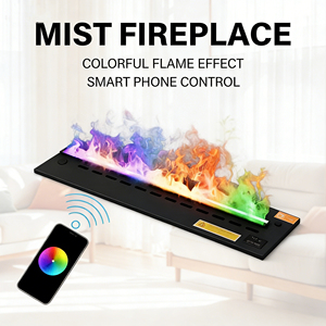 <span class=keywords><strong>Chimenea</strong></span> Eléctrica Inteligente WiFi 3D con Vapor de Agua, Llama Virtual, Control Remoto, Sin Calor, para Decoración de Sala de Estar en Villas - Product Image 1