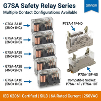 Relais de sécurité Omron G7SA-3A1B/3A3B/2A2B/4A2B/5A1B/Prise P7SA-10F/14F-ND pour automatisation industrielle PLC certifiée CE