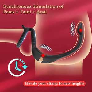 APP telecomando Wireless doppio anello doppio anello anello di blocco anale spina posteriore da uomo massaggiatore - Product Image 6