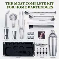 Fabricant professionnel, ensemble de shaker à cocktails en acier inoxydable de 700 ml, kit de mixologie pour barman