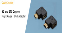 CableCreation Lot de 2 adaptateurs HDMI à angle droit 90/270 degrés, prolongateur HDMI mâle vers femelle 4K pour espaces restreints, HDTV, moniteur, PS5