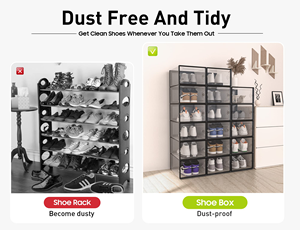 <b>Large</b> Stackable Clear <b>Plastic</b> Shoe Storage <b>Box</b> for Women Men Foldable Sneaker Container Holder Organizer Bin Entryway Shoe Rack - Product Image 4