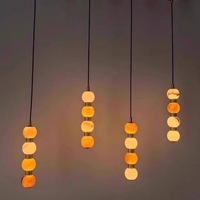 Luminaire suspendu LED moderne de luxe personnalisé en marbre empilé, hauteur réglable, pour escalier, hôtel, villa