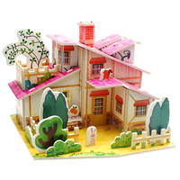 OEM 3D kertas busa mainan teka-teki Model rumah pertanian kecil hadiah DIY