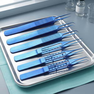 Juego de Pinzas Quirúrgicas Azules, Herramientas Manuales de Acero Inoxidable para Trasplante Capilar, Instrumentos de Clase I con Certificación CE - Product Image 3