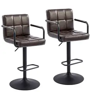 <span class=keywords><strong>Tabourets</strong></span> <span class=keywords><strong>de</strong></span> bar pivotants au design moderne <span class=keywords><strong>Tabourets</strong></span> <span class=keywords><strong>de</strong></span> comptoir réglables Chaises hydrauliques pour <span class=keywords><strong>cuisine</strong></span> et salle à manger Ensemble en cuir PU pour l'extérieur - Product Image 1