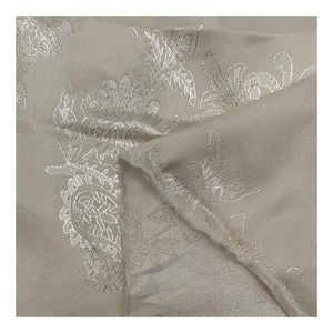 高品质涤纶氨纶面料提花缎面面料压花光泽染色花朵男女连衣裙 - Product Image 3