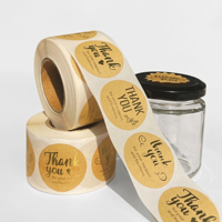 Rouleau d'étiquettes autocollantes en papier kraft brun, logo personnalisé imprimé, écologiques, autocollantes, pour l'emballage des bouteilles et des bocaux