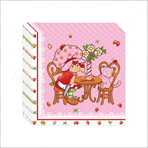 Nieuwe Cartoon Roze Aardbei Pop Thema Kinder Verjaardagsparty Benodigdheden Set Duurzaam Hot Selling Servetten Decoraties Meisjes - Product Image 5