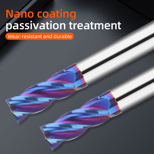 Mata <span class=keywords><strong>Router</strong></span> pemotong penggilingan CNC, mata bor karbida padat 4F untuk pabrik ujung logam HRC 45/55/65/70 CNC, alat pemotong mesin - Product Image 4