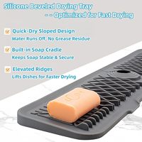 Support de Robinet en Silicone Anti-Goutte, Tapis de Séchage, Porte-Savon et Éponge, Protection Anti-Éclaboussures pour Évier de Cuisine et Salle de Bain