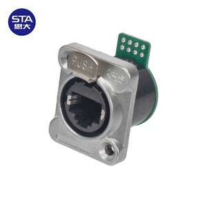 D Loại bảng điều khiển gắn kết thẳng phải Angled RJ45 nữ để nữ Chassis ổ cắm CAT5E cat6A Ethernet công nghiệp RJ45 kết nối - Product Image 4