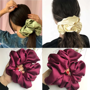 Sicher-lazos de pelo de gran tamaño para mujer, bandanas de diseñador Extra XL, <span class=keywords><strong>Scrunchies</strong></span> <span class=keywords><strong>gigantes</strong></span> Jumbo de 18 Cm, <span class=keywords><strong>Scrunchies</strong></span> grandes de satén de Color sólido - Product Image 3
