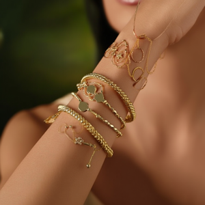 Fashion Beaded <b>Bracelets</b> Set 316L Stainless Steel PVD Gold Plating Sustainable Resistant Jewelry for Women - Product Image 3