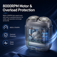 Mini rasoir portable 8000 tr/min lavable avec lame rotative flottante, rasoir de voyage magnétique sans fil pour hommes