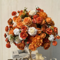 Centres de table orange vif de 70cm pour décoration de table de mariage Arrangement de fleurs artificielles vibrantes Décoration de la Saint-Valentin